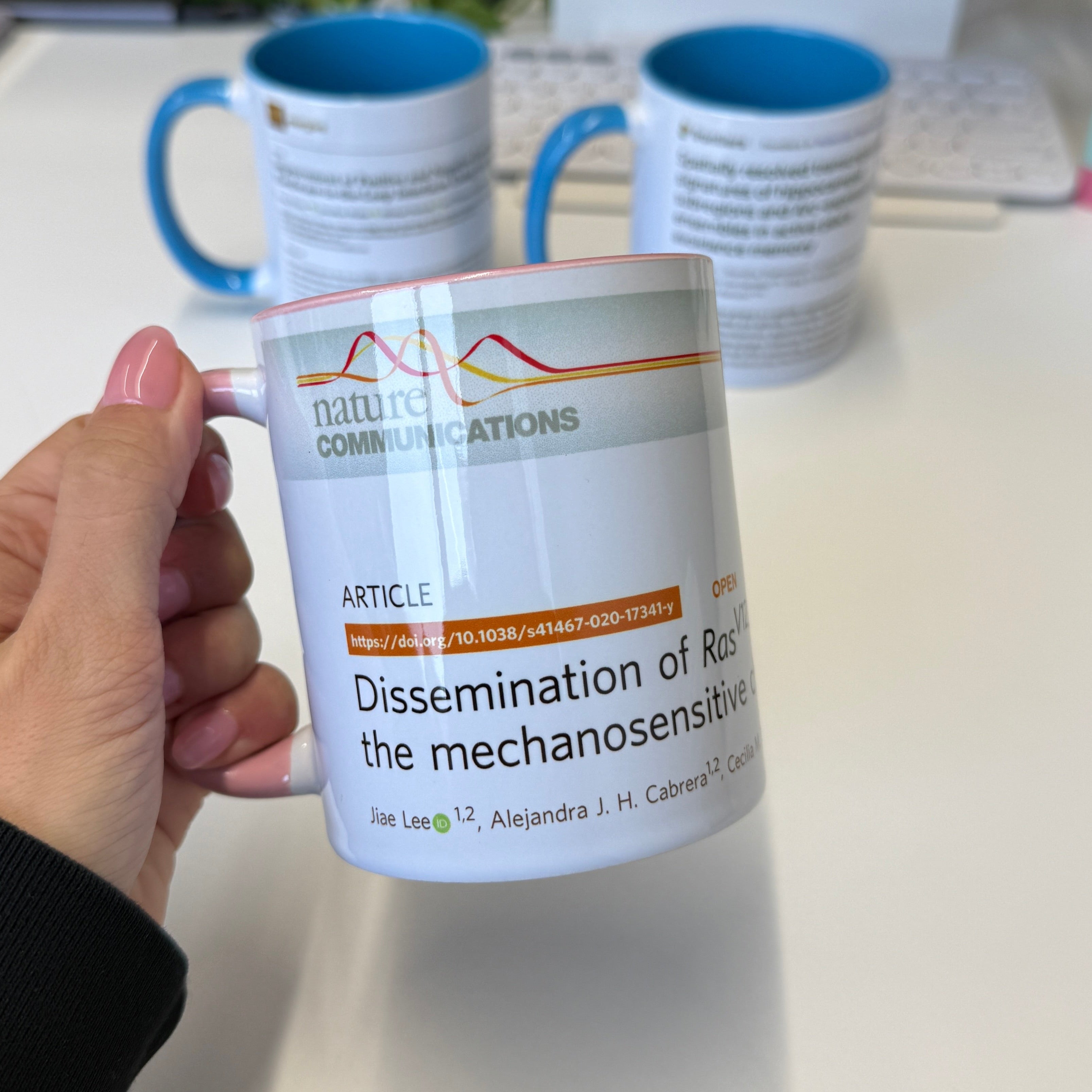 Custom Publication Mugs, shown from another angle