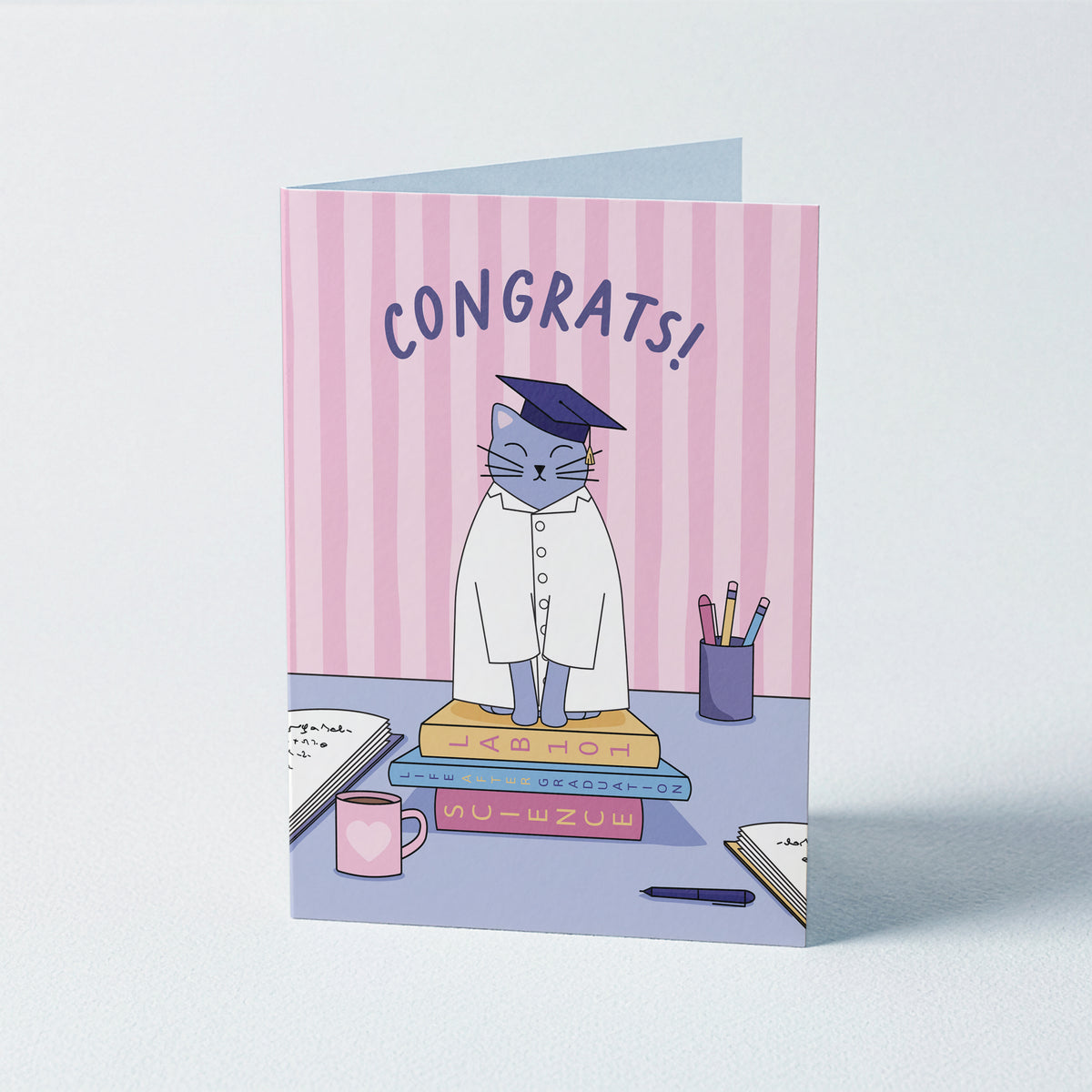 Graduation Card - Cat in Lab Coat | Science Collective