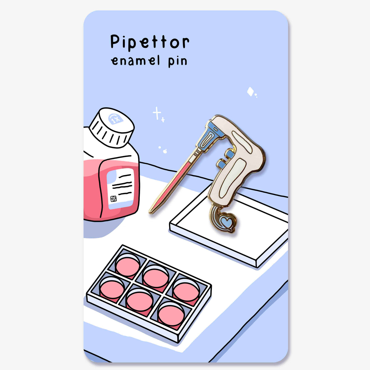 Biotechnology Pin Pipettor Enamel Pin - Cell Biology Lapel Pins | Science Collective