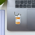 Cute pharmacy sticker from Science Collective featuring a cat in an orange pill bottle